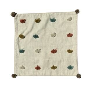 SURYA Pillow Cover 18" x 18" Byron Bay Cotton Tassles Pompoms Cream‎ Multi-Color